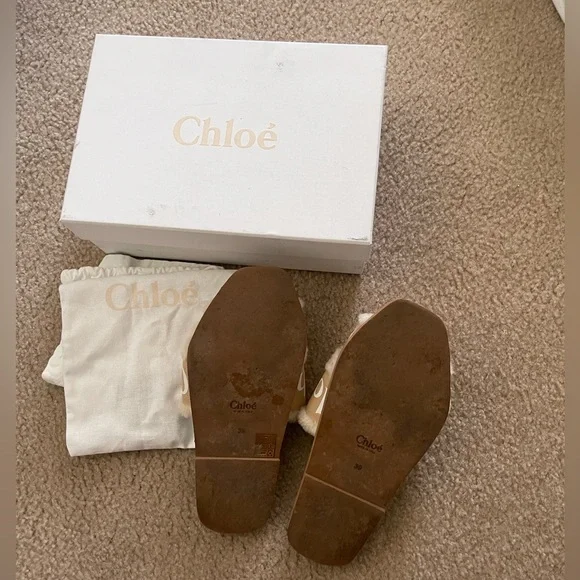 Chloe woody lambskin flats slip ons